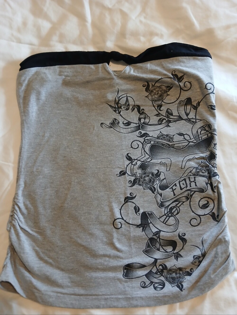 Fox Gray Tube Top with Black Trim